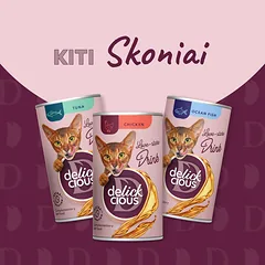 DELICKCIOUS pašaro papildas suaugusioms katėms - sriuba su vandenyno žuvimi, 140 g — 5 nuotrauka