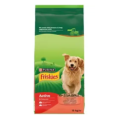 Friskies Active maistas suaugusiems šunims su jautiena ir daržovėmis, 15 kg