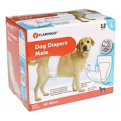 Flamingo DIAPERS DIPY FOR MALE DOGS L 60-80CM 12PCS