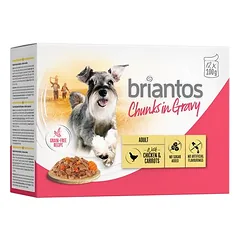 Briantos Chunks in Gravy 12 x 100 g, drėgnas maistas šunims — 3 nuotrauka