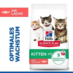 Hill's Science Plan Kitten <1 su lašiša, sausas maistas kačiukams, 5 - 9,9 kg — 3 nuotrauka