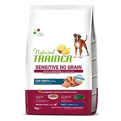 NATURAL TRAINER ADULT DOG SENSITIVE NO GRAIN M/M TROUT upėtakis 3kg