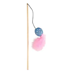 Flamingo Cat Winny Dangler - katės lazdelė su plunksnų kamuoliu, prisotinta katžolės