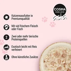 Cosma Asia bandomasis rinkinys, drėgnas maistas katėms, 80 - 99 g — 2 nuotrauka
