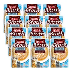 INABA Cat Ciao Broth - vištienos ir šukučių skonio papildomas ėdalas katėms 12x40g