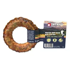 Ontario Protein Chew Snack Bagel With Beef baltyminis kramtomasis skanėstas šunims, 8,9 cm, 1 vnt.
