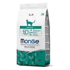 Monge Daily Line Hairball sausas maistas suaugusioms katėms su vištiena 1.5 kg