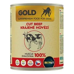 IRONpet dog Gold Beef 100% jautienos raumenų konservai 800 g