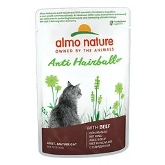 Almo Nature Holistic Anti Hairball su jautiena, drėgnas maistas katėms 70 g