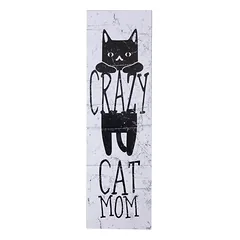 TIAKI Dekoschild "Crazy Cat Mom" zum Aufhängen