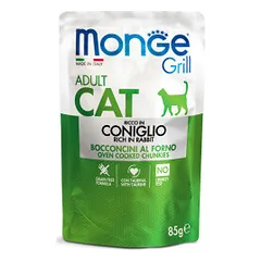 Monge Grill Cat Pouches konservai su triušiena katėms, 85 g parduotuvėje vet1.lt