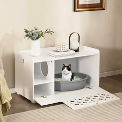 Kačių tualetas 90x48,5x52cm., baltos/pilkos spalvos — 3 nuotrauka