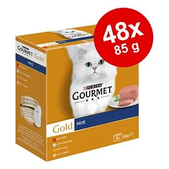 Gourmet Gold mišri ekonominė pakuotė, drėgnas maistas katėms 48 x 85 g