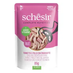 Schesir C&B guliašas su tunu, vištiena ir kumpiu drebučiuose katėms
