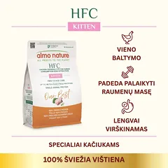 Almo Nature HFC Kitten Chicken sausas maistas kačiukams iki 1m. 300g, 300 g — 2 nuotrauka