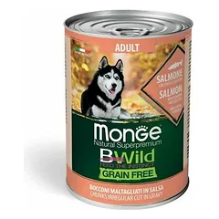 Monge Dog BWild Grain Free All Breeds Adult Chunkies in Gravy Salmon with Pumpkin and Zucchini 400 g