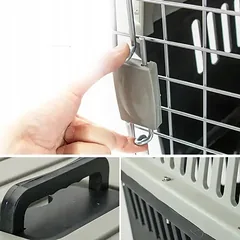 Didelis gyvūnų transportavimo narvas katėms, šunims ir triušiams iš tvirto plastiko 48x30x32 cm — 3 nuotrauka