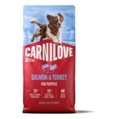 CARNILOVE ACTIVE Dog Salmon & Turkey Puppy sausas pašaras šuniukams 12 kg