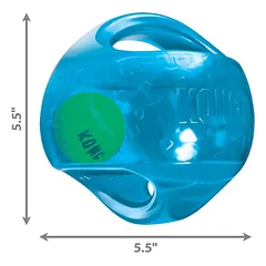 KONG Jumbler Ball Large/Extra Large žaislas šunims su teniso kamuoliu ir cypuku, patvari guma — 4 nuotrauka