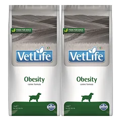 FARMINA Vet Life Obesity Dog 12 kg Dietinis visavertis sausas pašaras šunims skirtas cukraus apykaitai reguliuoti  2 vnt