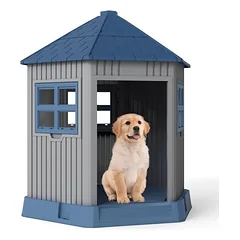 Giantex Hundehütte Für Draußen Und Drinnen Im Scheunenstil