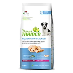 Natural Trainer Puppy Medium sausas maistas šuniukams su vištiena, 12 kg