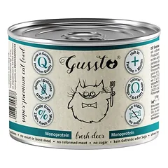 GUSSTO Fresh Deer 200 g šviežias elnias, monoproteininė drėgna maistas katėms