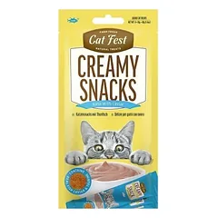 Cat Fest Kreminis užkandis su tunu ir ikrais, papildomas maistas katėms, 4 x 10 g