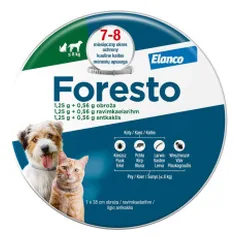 Foresto antkaklis katėms ir mažiems šunims iki 8 kg