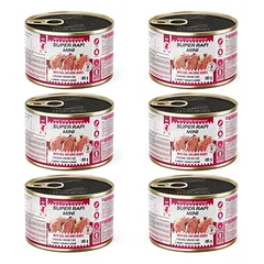 SUPER RAFI Mini su veršiena ir žąsų širdelėmis 6x185g drėgnas maistas mažų veislių šunims