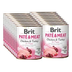 BRIT PATÉ & MEAT CHICKEN & TURKEY FOR PUPPY 18x800g