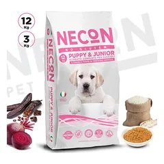 Necon No Gluten Puppy & Junior sausas pašaras šuniukams be gliuteno, 3 kg — 2 nuotrauka