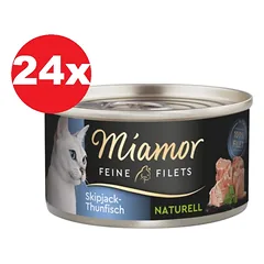 MIAMOR Feine Filets Naturell dryžuotasis tunas 24x80g dryžuotasis tunas savame padaže