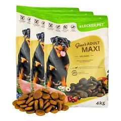 Lyra Pet Lecker.Pet® Gino's Adult Maxi su višta, sausas maistas šunims, 4 kg — 4 nuotrauka