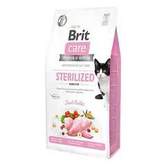 Brit Care Cat Sterilized Sensitive begrūdis sausas maistas sterilizuotoms jautrioms katėms 2 kg