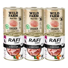 DOLINA NOTECI Rafi Classic su kalakutiena + WILD FARM Pate Chicken 6x800g