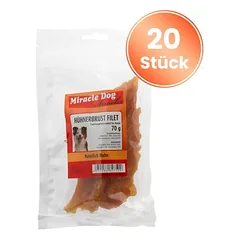 Miracle Dog vištienos krūtinėlės filė 20 x 70 g, skanėstai šunims