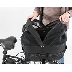 Trixie Bicycle Basket For Wide Bike Racks krepšys šunims vežti, su grotelėmis ir pagalvėle, juodas, 48x29x42 cm, iki 8 kg — 3 nuotrauka