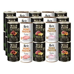 BRIT MONO PROTEIN + WILD FARM Monoprotein 30x400g