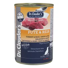 DR. CLAUDER’S DRĖGNAS MAISTAS SU KALAKUTIENA, RYŽIAIS IR PREBIOTIKAIS 800g x 6 vnt.