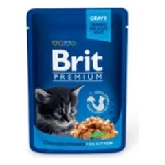 Brit Premium Chicken Chunks Kitten 100 g parduotuvėje akvanamai.lt