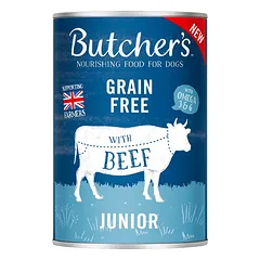 BUTCHER'S Original Junior, maistas šunims, jautienos gabalėliai drebučiuose , 400g