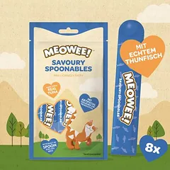 Meowee! Savoury Spoonables 8 x 14 g, skanėstai katėms — 2 nuotrauka