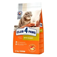CLUB 4 PAWS Premium maistas suaugusioms katėms su triušiena 2 kg