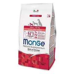 Monge Mini Puppy & Junior Chicken & Rice sausas maistas mažų veislių šuniukams ir jauniems šunims, 0,8 kg