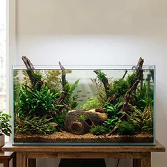 Akvariumo dekoracija Relaxdays, Medžio kamieno formos, 13,5 × 5,5 × 9 cm — 3 nuotrauka