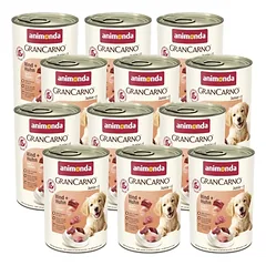 ANIMONDA GranCarno Junior skonis: jautiena + vištiena 12x400g 