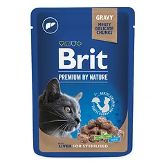 Brit Premium kons. katėms maiš. Liver for Sterilised  24vnt. x 100g.
