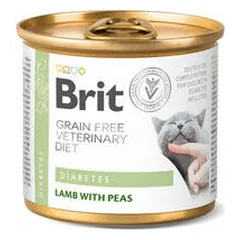 BRIT GF Veterinary Diets Diabetes Lamb with Peas konservai katėms 200 g parduotuvėje 1petshop.lt