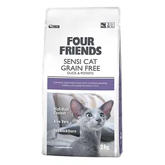 Four Friends Sensi Cat Grain Free monoproteininis begrūdis sausas pašaras alergiškiems katėms su antiena, 2 kg